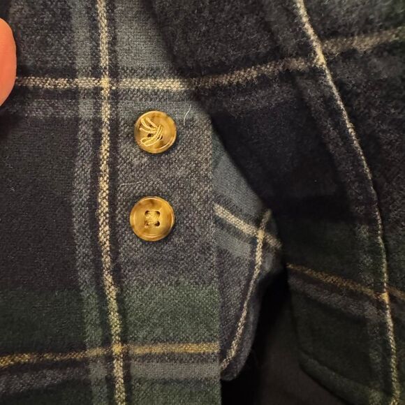 Pendleton Men’s XL Wool Plaid Flannel Shirt Blue Green Button Front Vintage USA* - Picture 5 of 6